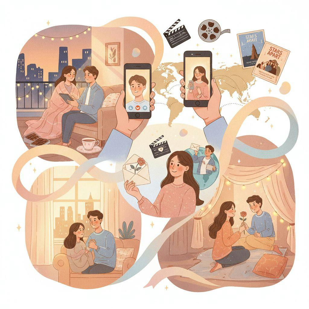Beautiful illustration for movies about long distance relationship