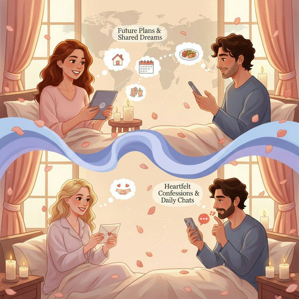 Beautiful illustration for long distance relationship conversation topics
