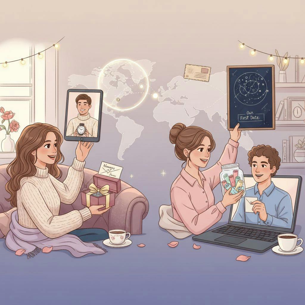 Beautiful illustration for long distance relationship gifts for him