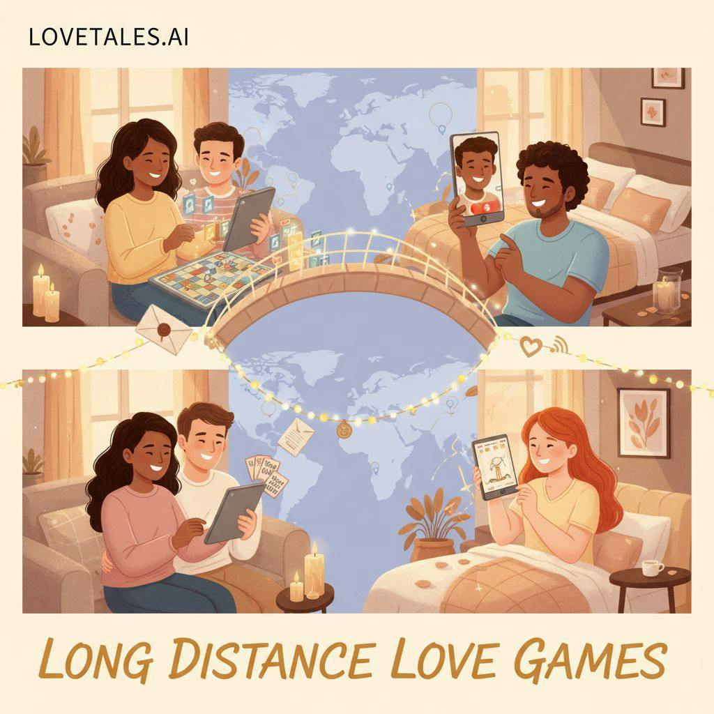 Beautiful illustration for long distance relationship games