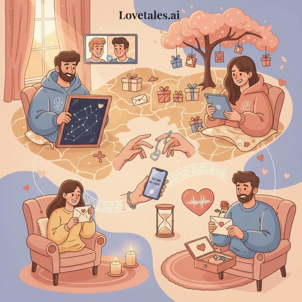 Beautiful illustration for long distance relationship gift ideas