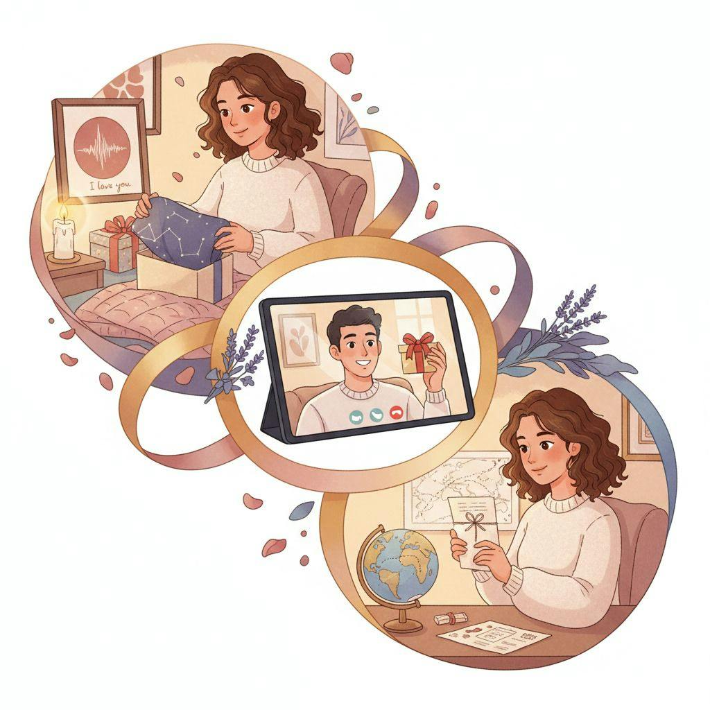 Beautiful illustration for long distance relationship gifts for her