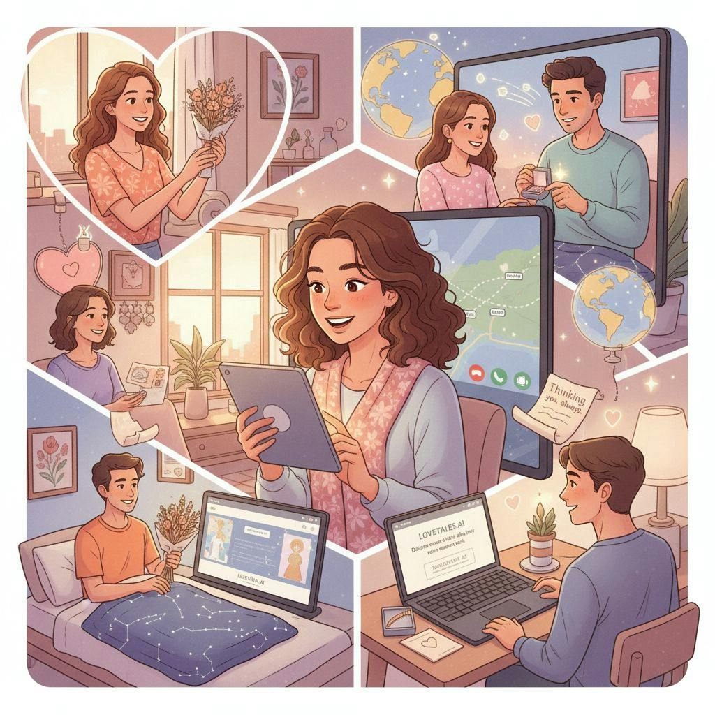 Beautiful illustration for long distance relationship gifts online