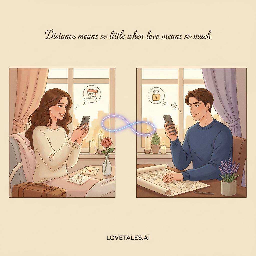 Beautiful illustration for long distance relationship issues