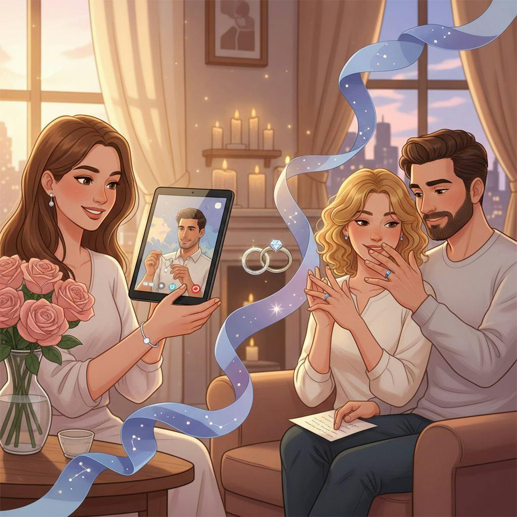 Beautiful illustration for long distance relationship jewelry