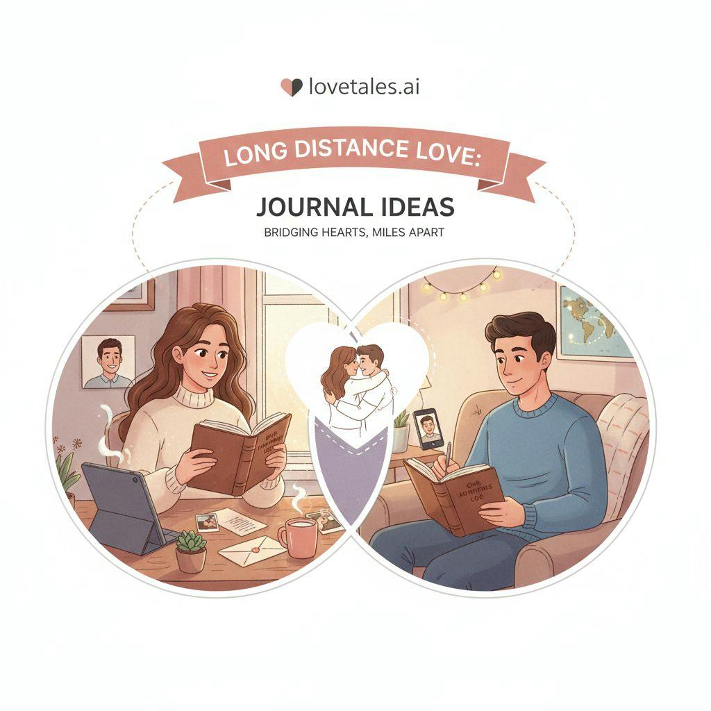 Beautiful illustration for long distance relationship journal ideas
