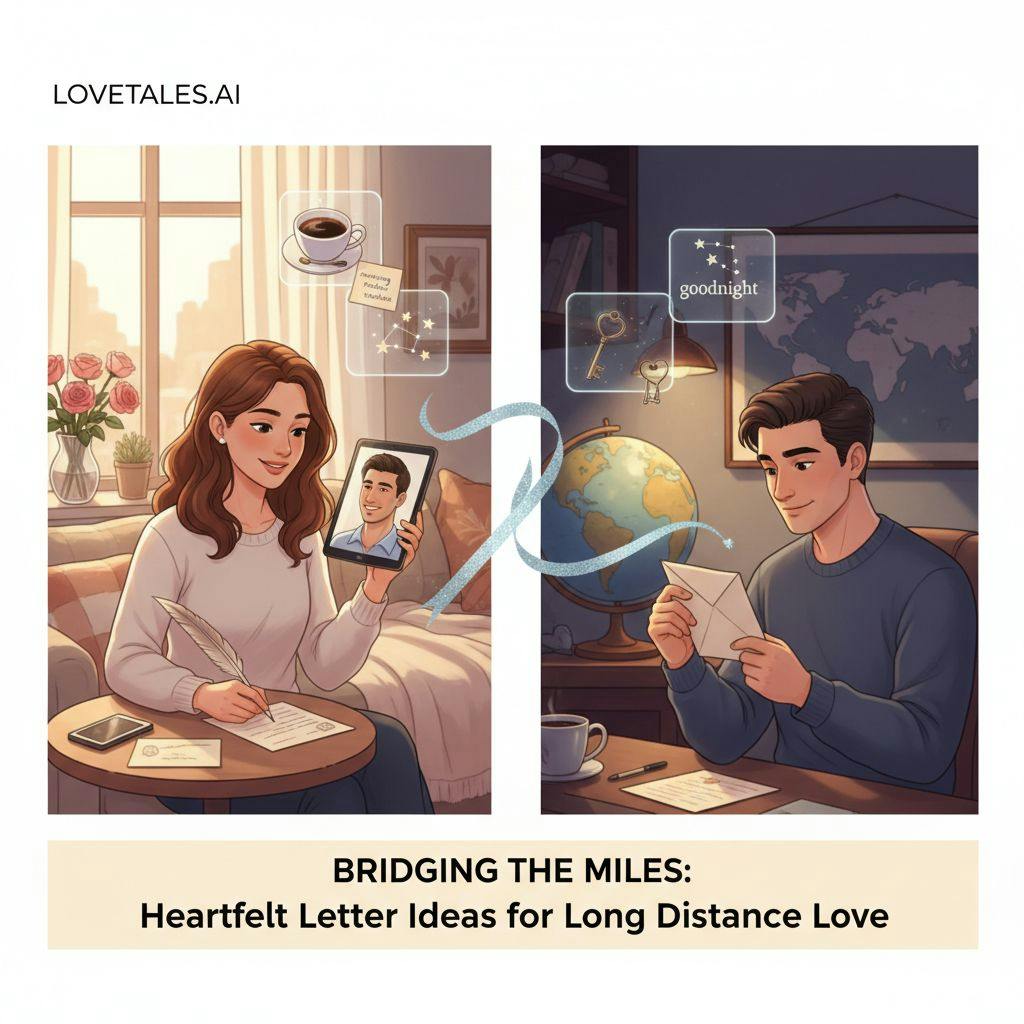 Beautiful illustration for long distance relationship letter ideas