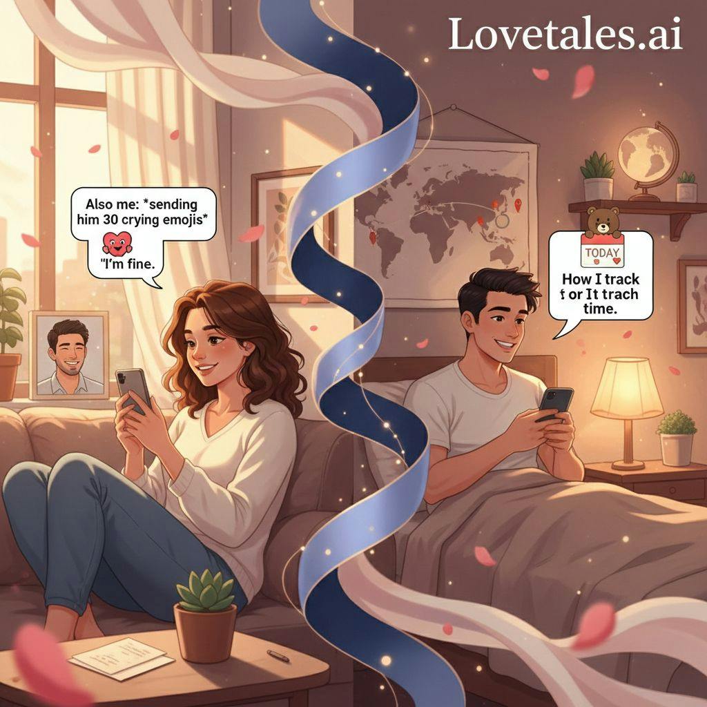 Beautiful illustration for long distance relationship memes
