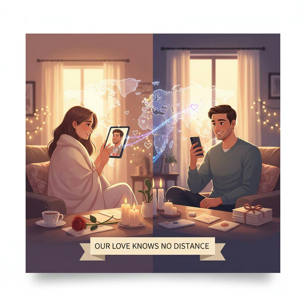 Beautiful illustration for struggling with long distance relationship