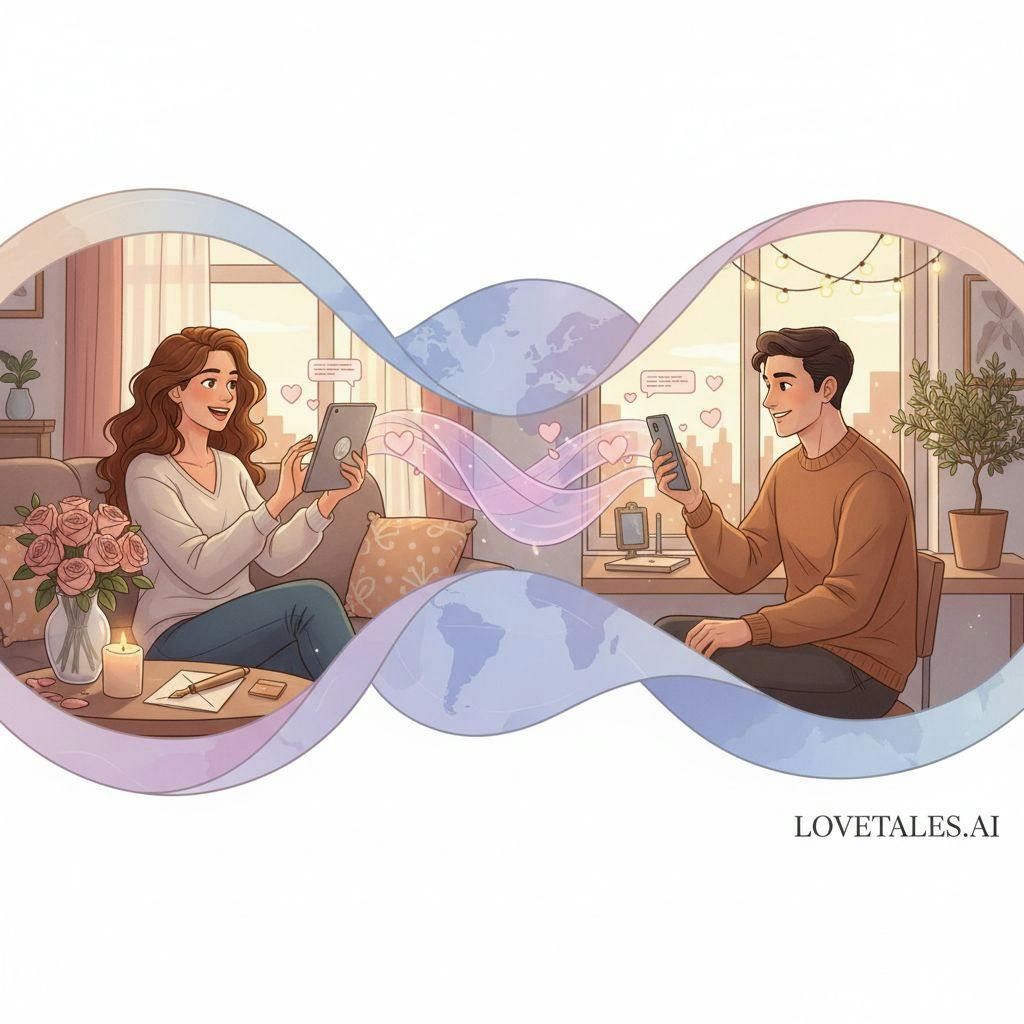 Beautiful illustration for what is considered a long distance relationship