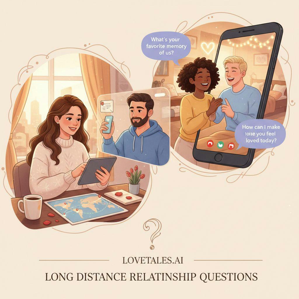 Beautiful illustration for long distance relationship questions