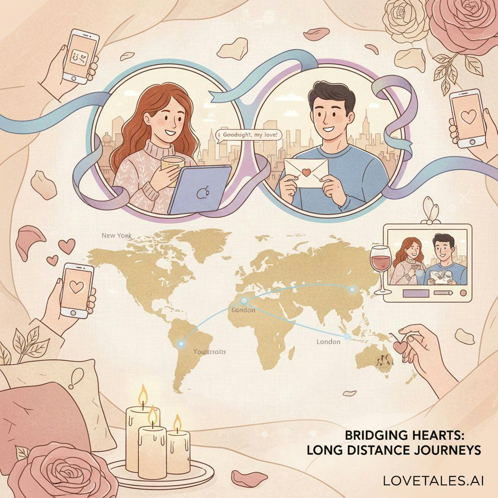Beautiful illustration for things to do in a long distance relationship