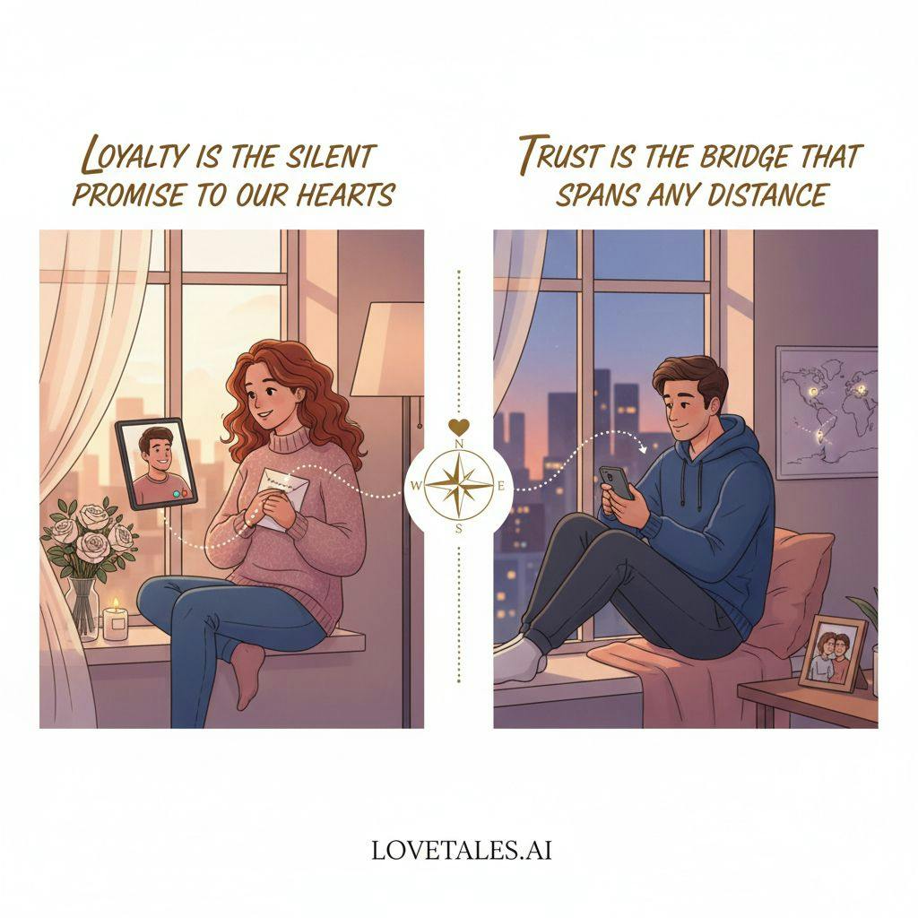 Beautiful illustration for loyalty trust long distance relationship quotes