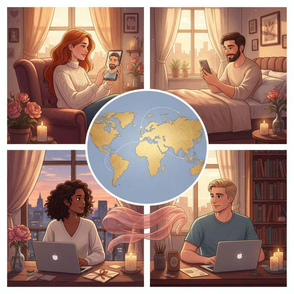 Beautiful illustration for long distance relationship sex