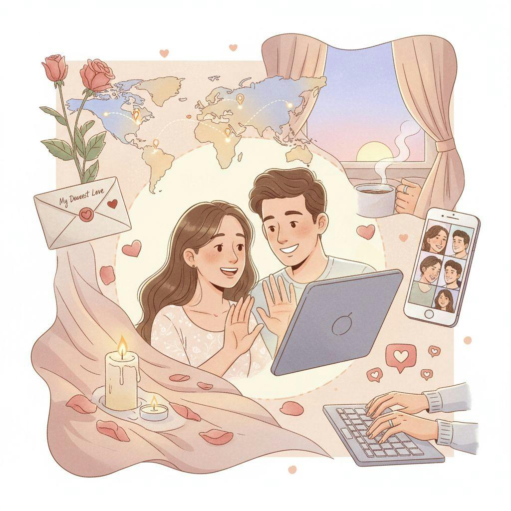 Beautiful illustration for signs of true love in long distance relationship