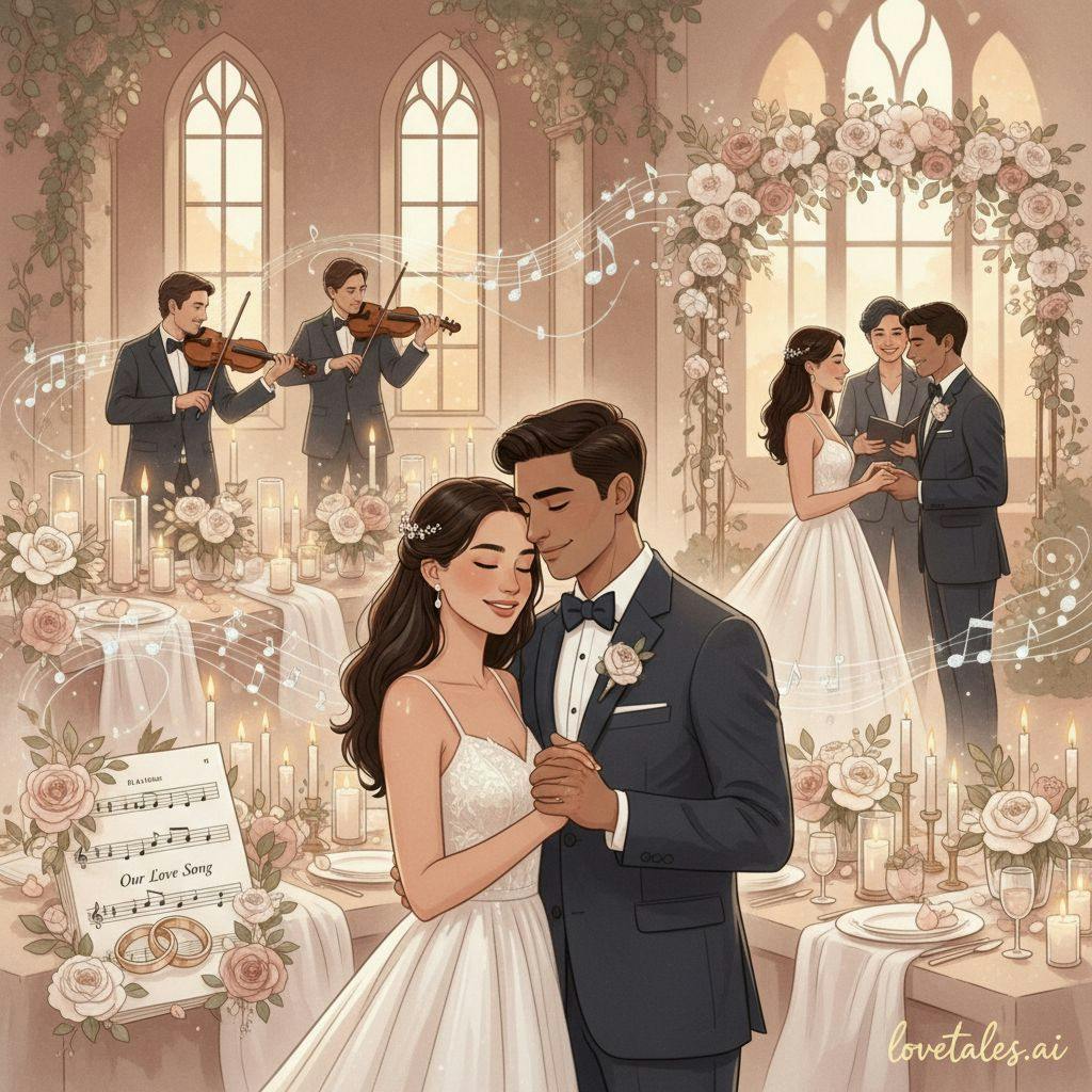 Beautiful illustration for wedding music