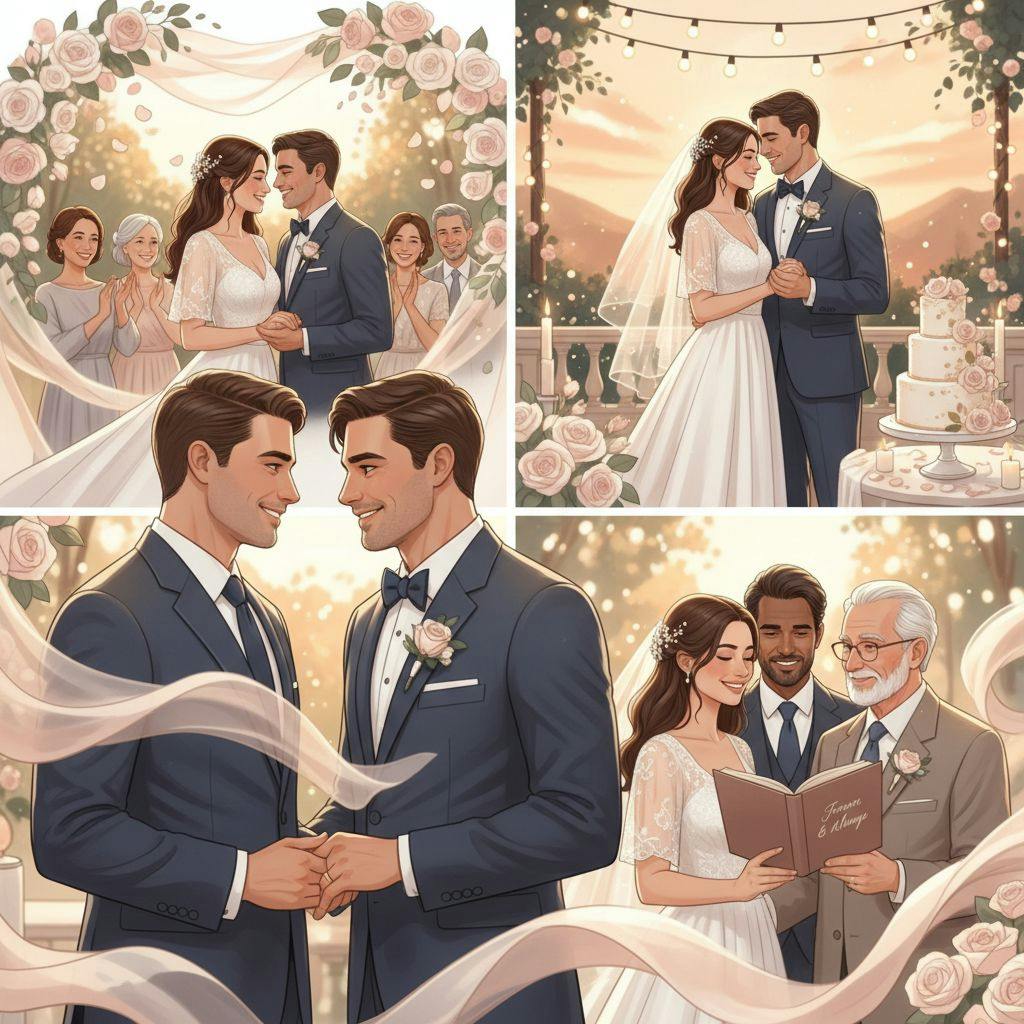 Beautiful illustration for wedding vows