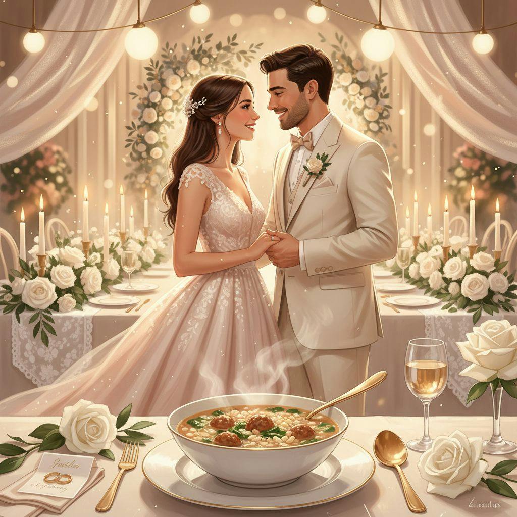 Beautiful illustration for italian wedding soup