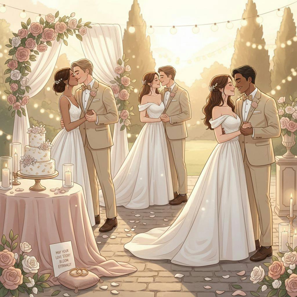 Beautiful illustration for wedding wishes