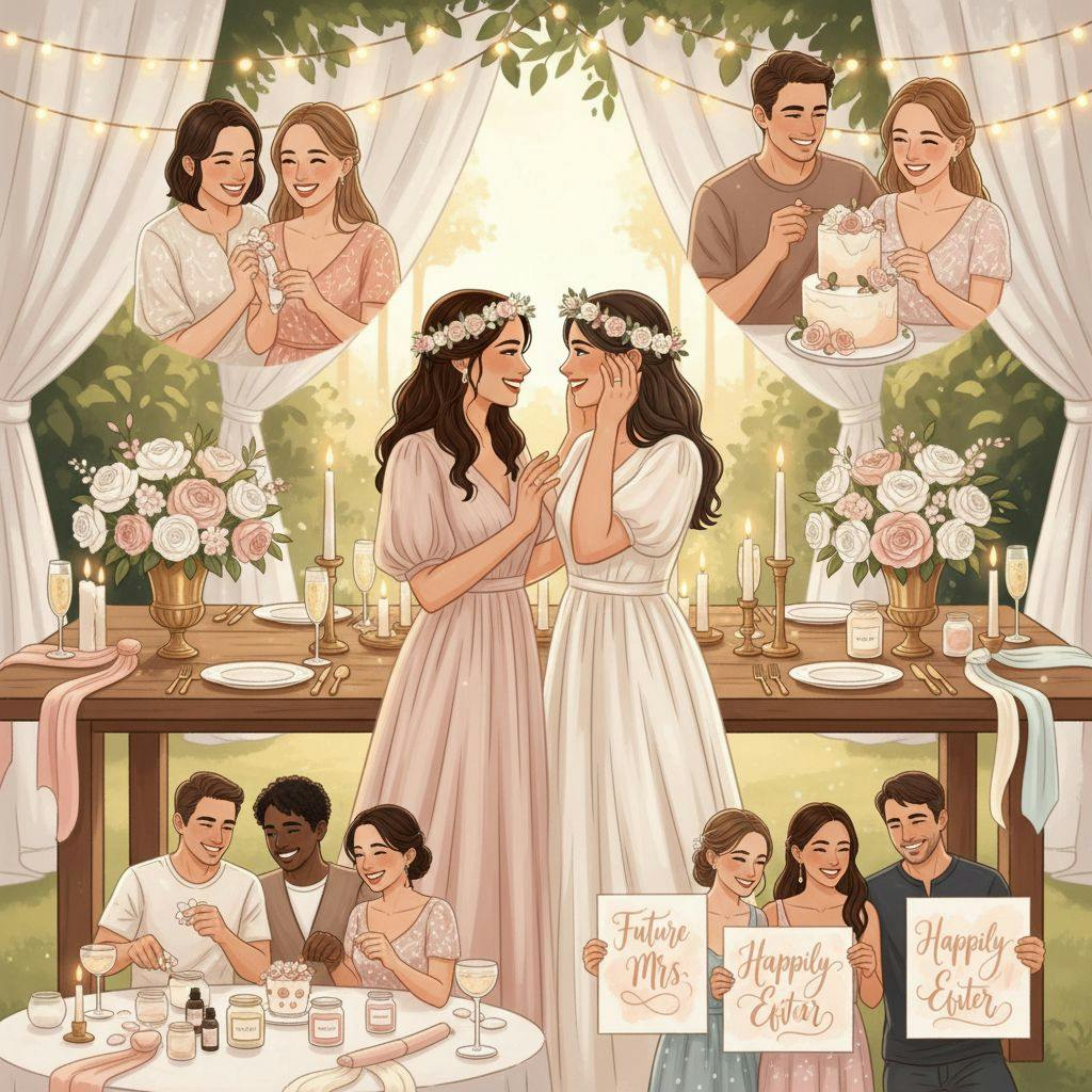 Beautiful illustration for fun bridal shower ideas