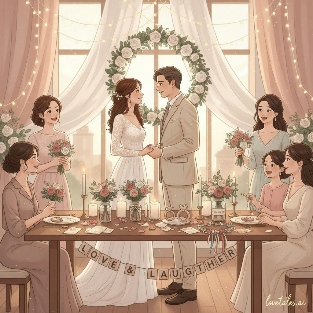 Beautiful illustration for homemade bridal shower ideas