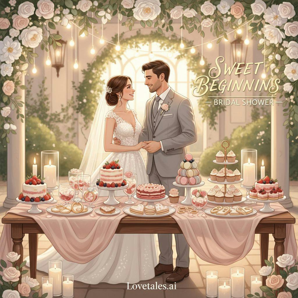 Beautiful illustration for bridal shower dessert ideas