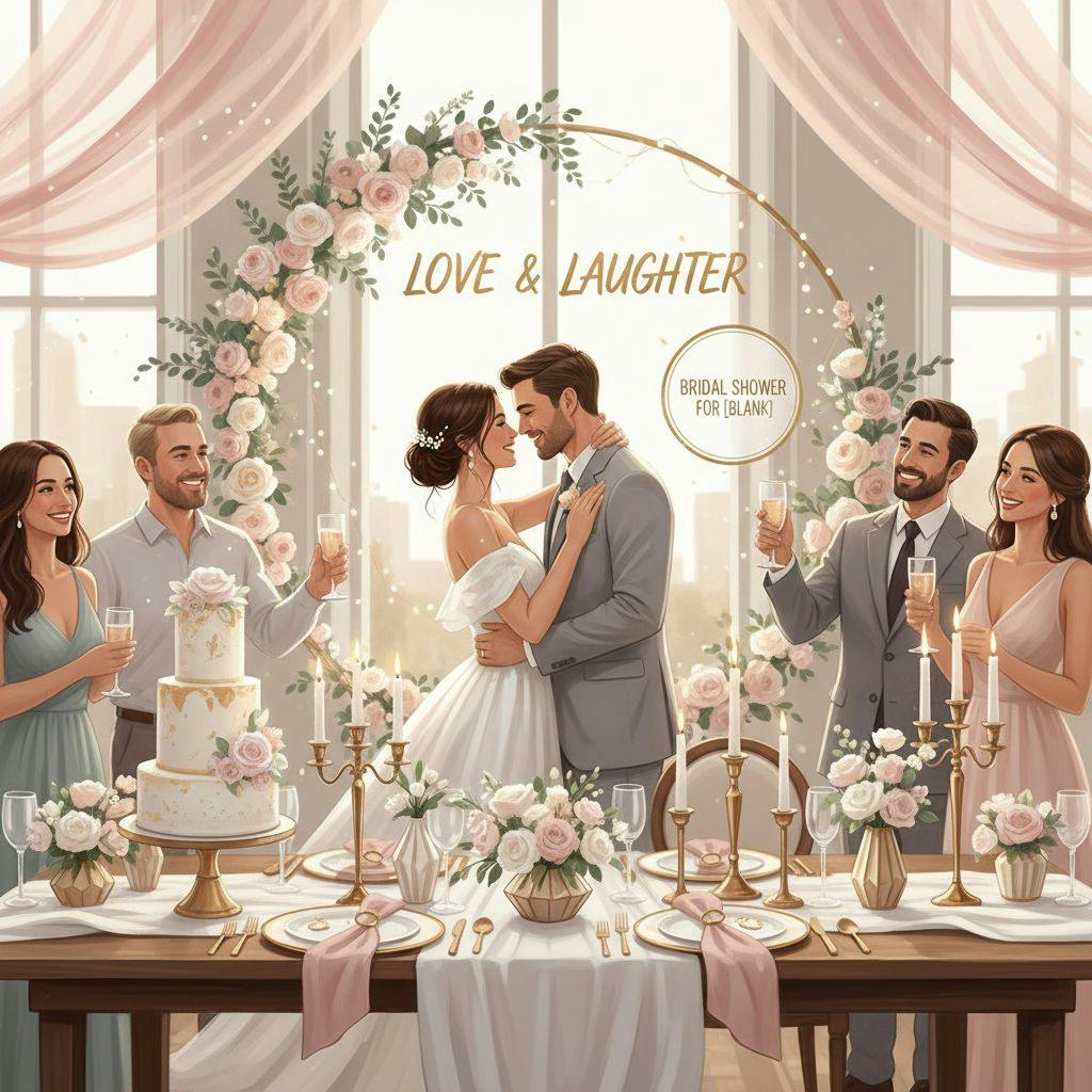 Beautiful illustration for bridal shower decoration ideas