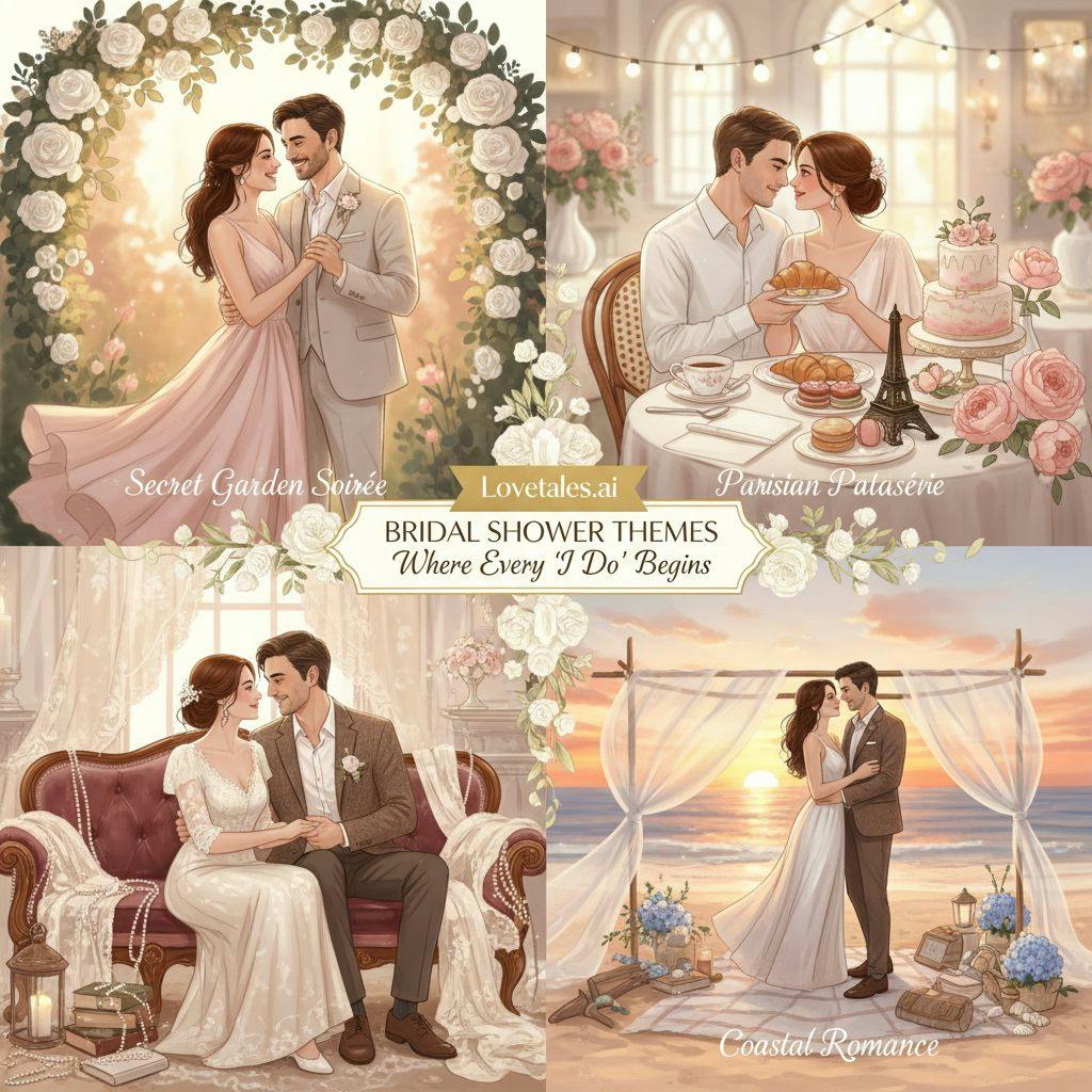 Beautiful illustration for bridal shower theme ideas