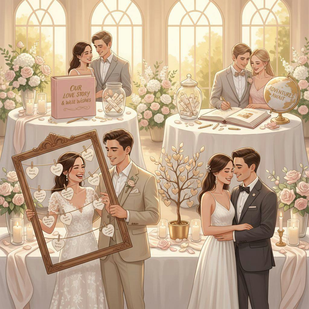 Beautiful illustration for bridal shower guest book ideas
