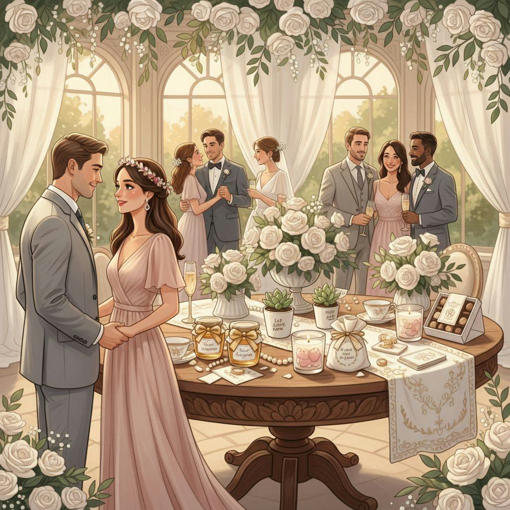 Beautiful illustration for bridal shower favor ideas