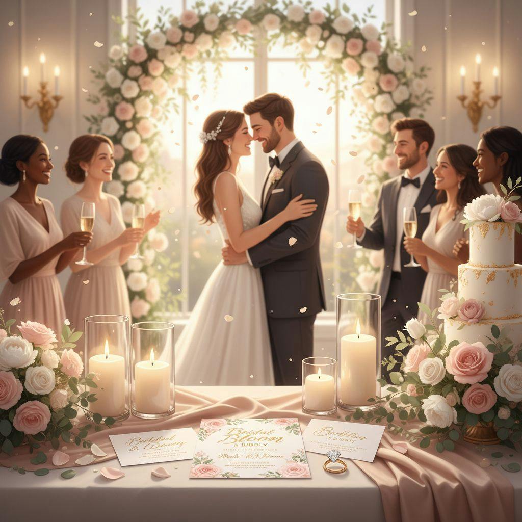 Beautiful illustration for bridal shower invitation ideas