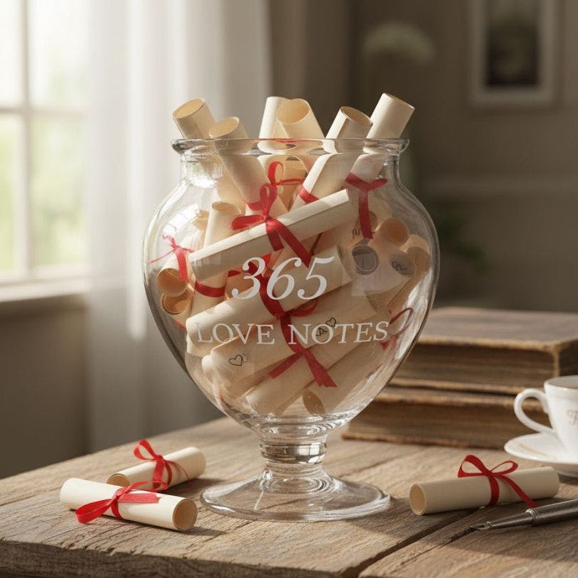 memory jar illustration with love souvenirs