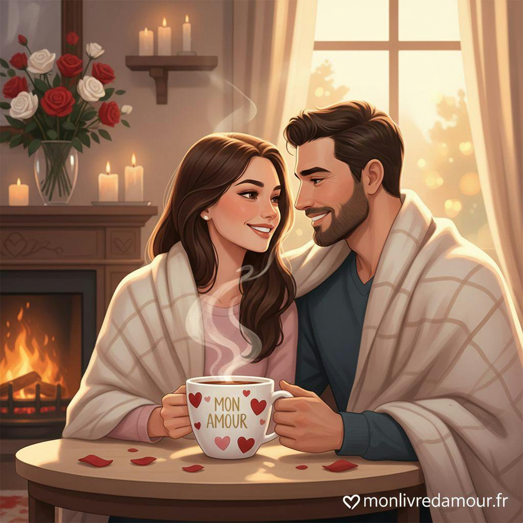 Belle illustration pour tasse saint valentin