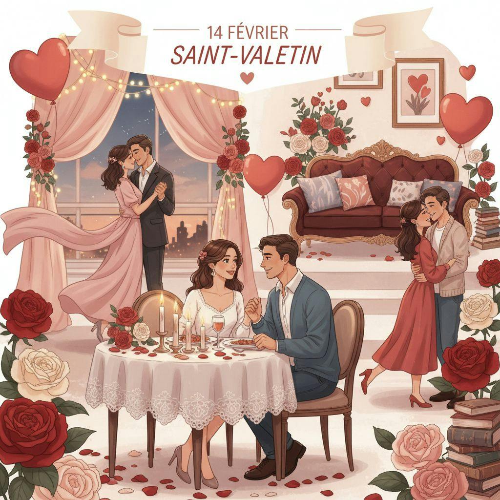 Belle illustration pour 14 février saint-valentin