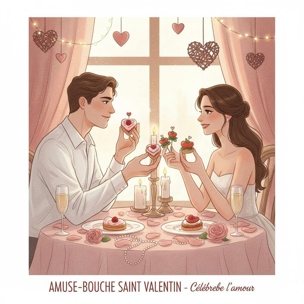 Belle illustration pour amuse bouche saint valentin