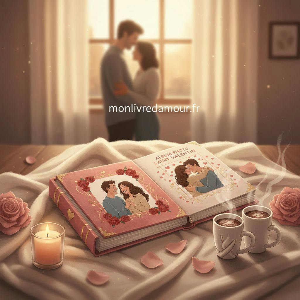 Belle illustration pour album photo saint valentin