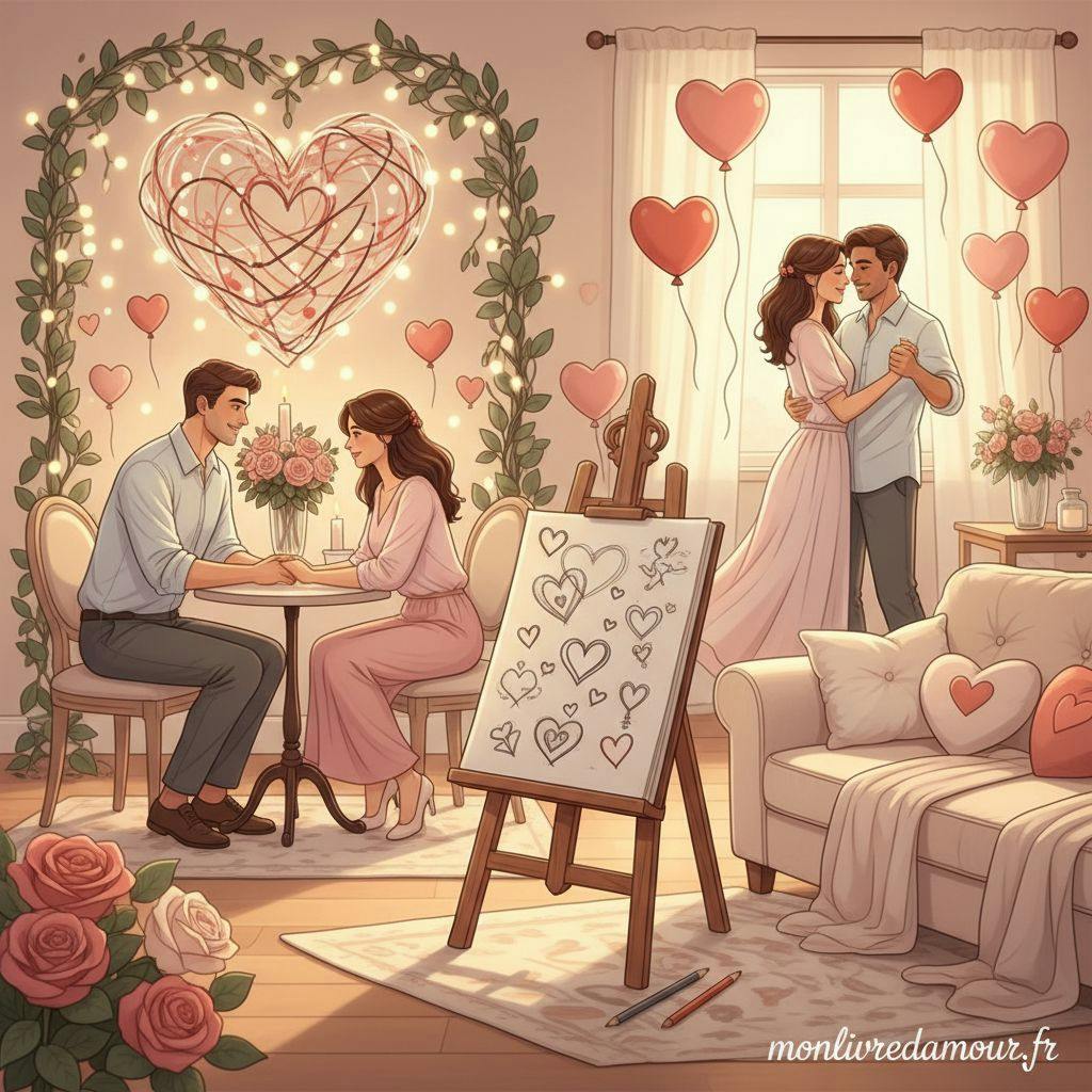 Belle illustration pour amour dessin saint valentin