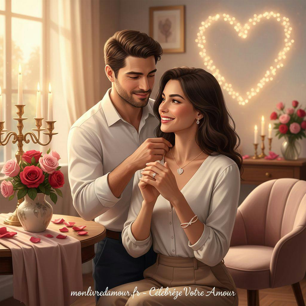 Belle illustration pour bijoux saint valentin