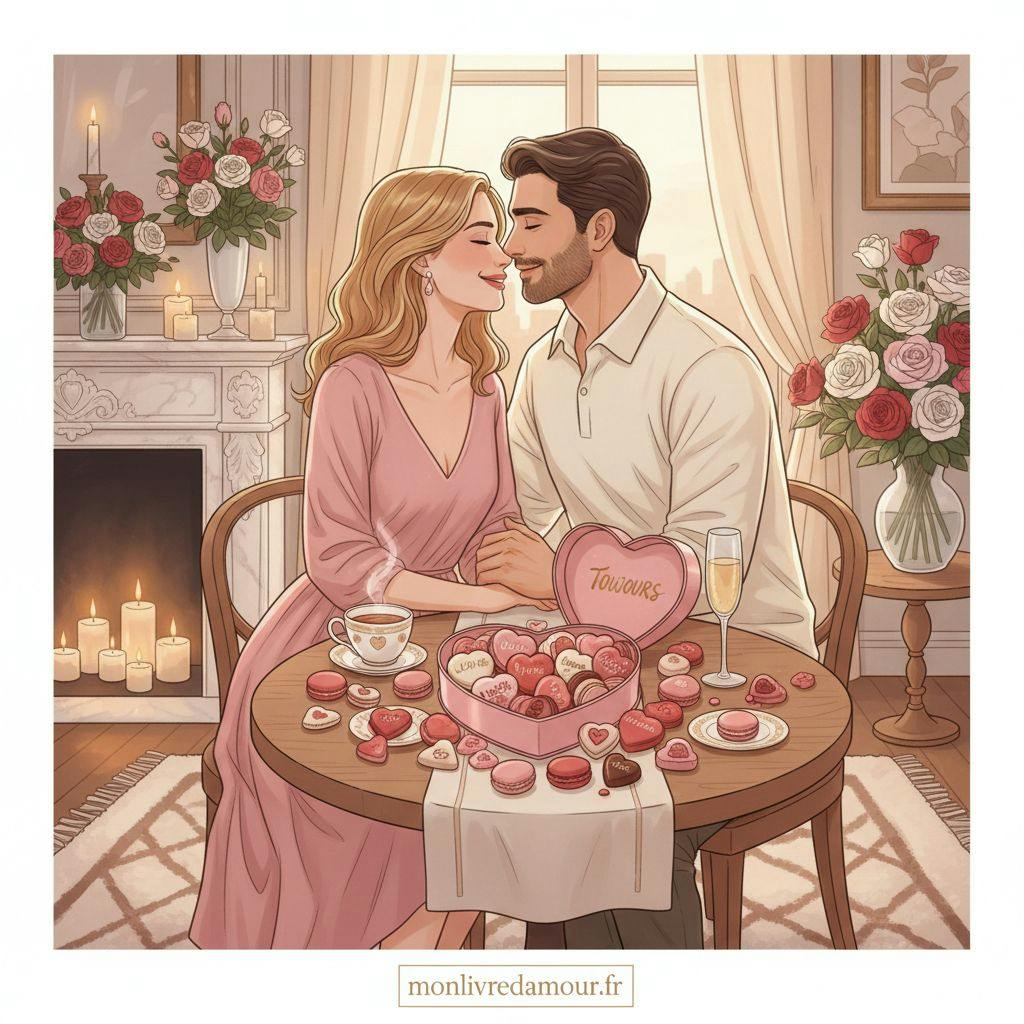 Belle illustration pour bonbon saint valentin