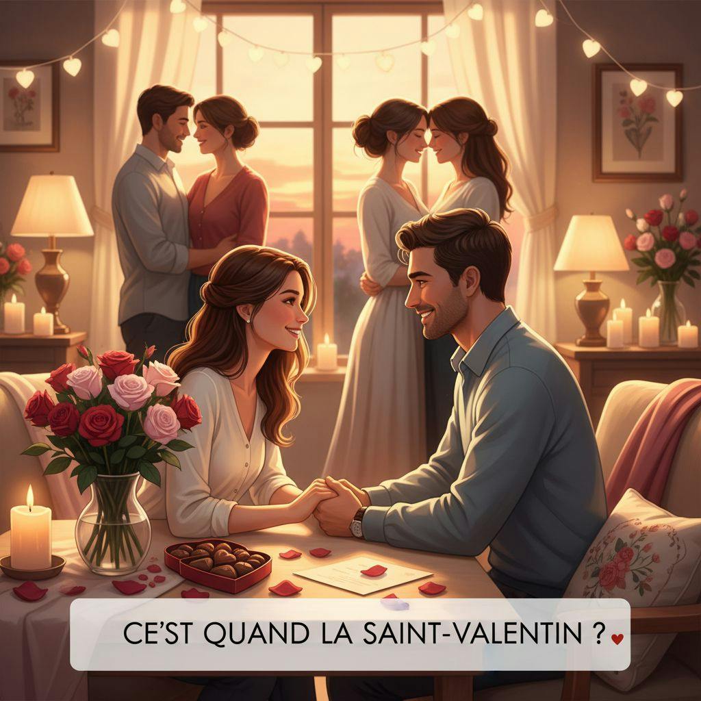 Belle illustration pour c'est quand la saint-valentin