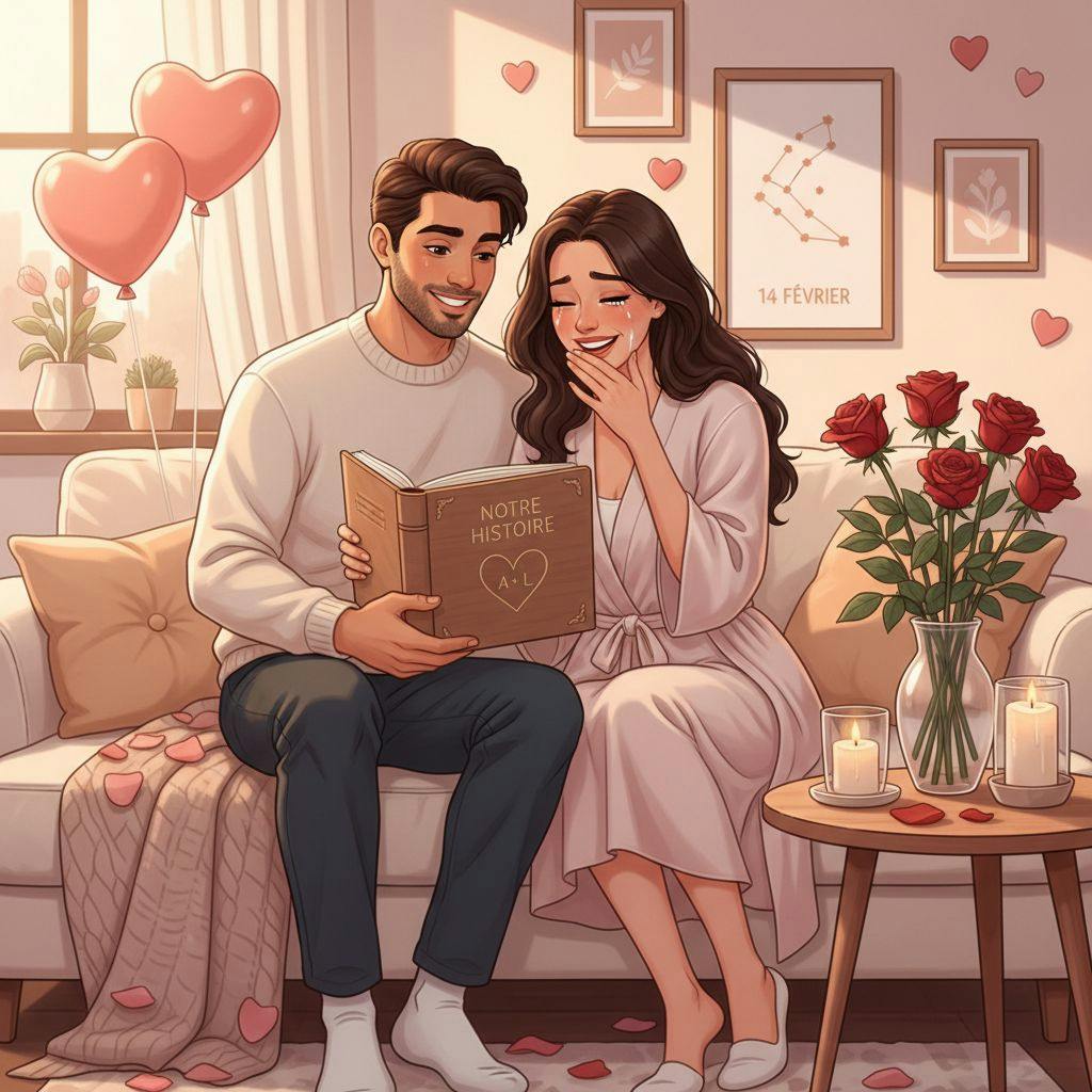 Belle illustration pour cadeau personnalisé saint valentin