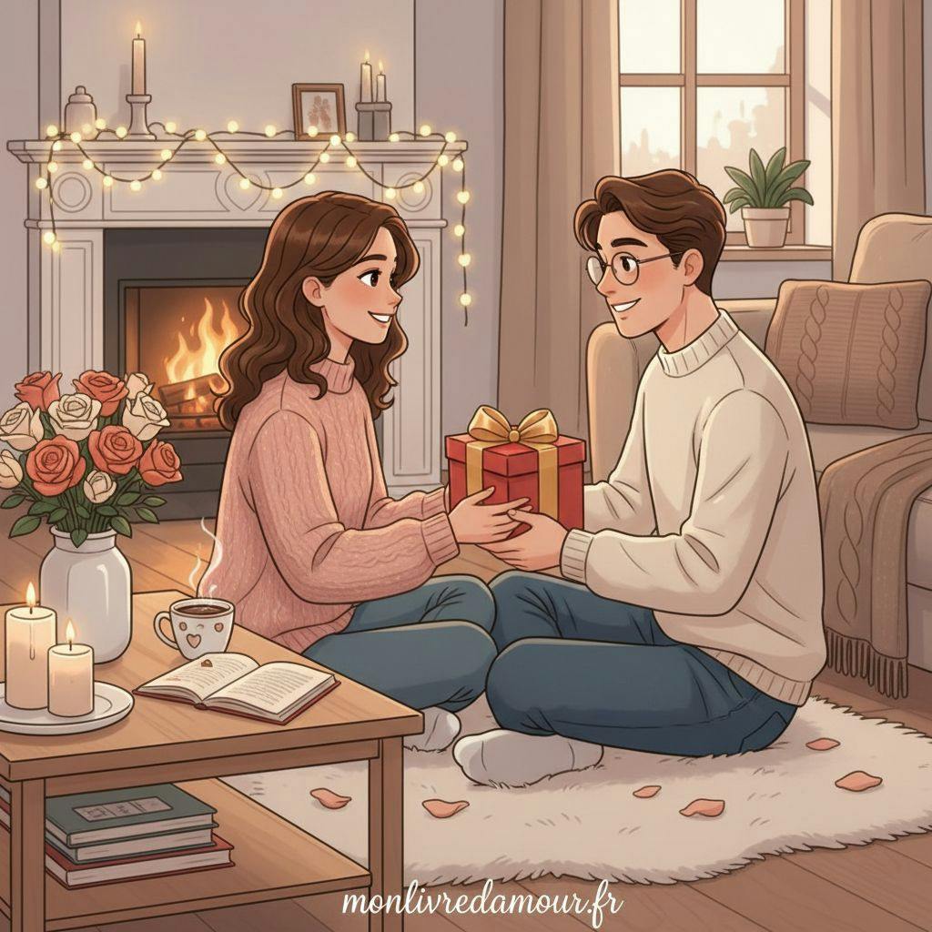 Belle illustration pour cadeau saint valentin copain