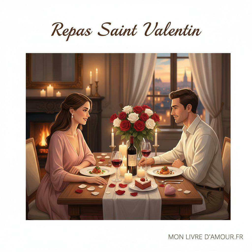 Belle illustration pour Repas Saint Valentin