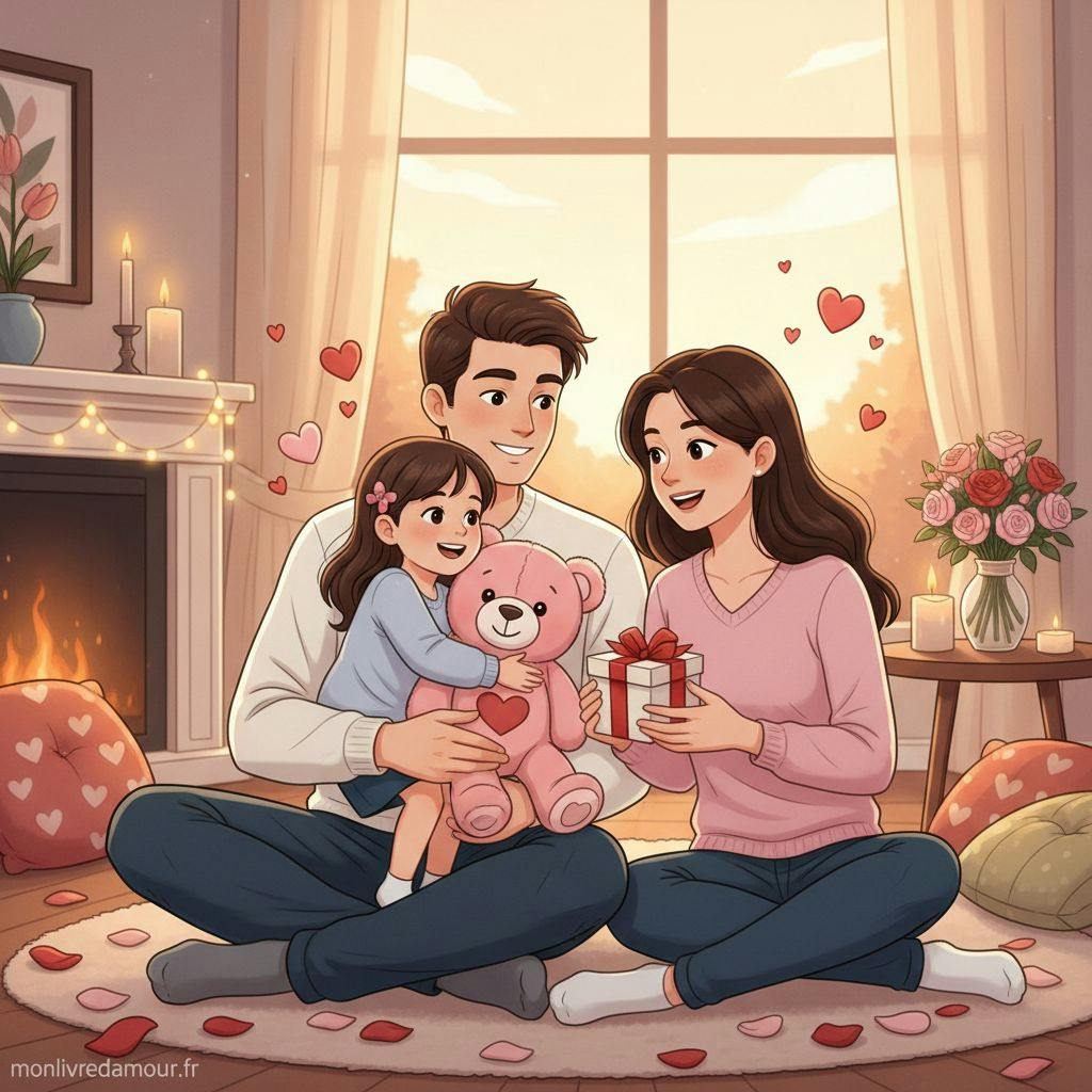 Belle illustration pour cadeau saint valentin enfant