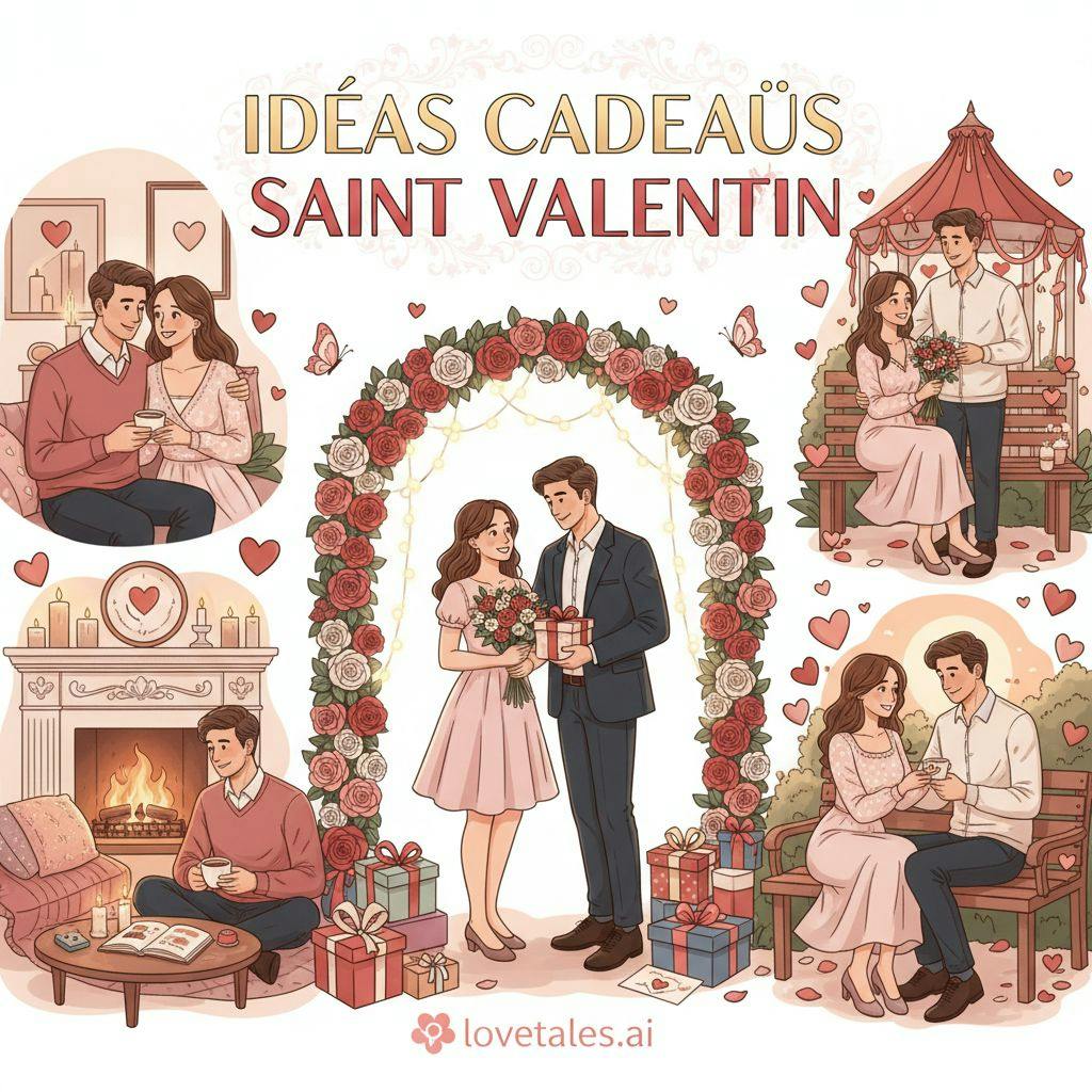 Belle illustration pour idées cadeaux saint valentin