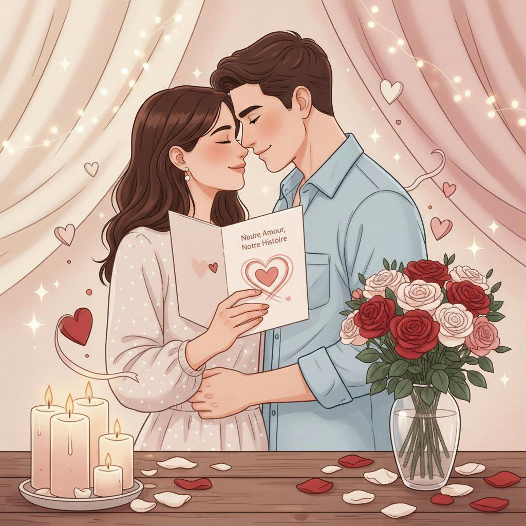 Belle illustration pour idée carte saint valentin