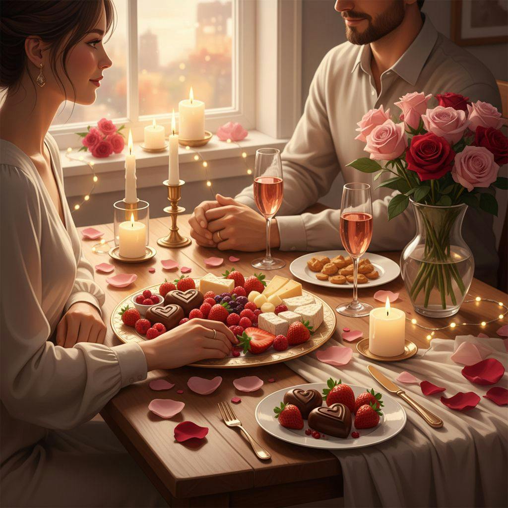 Belle illustration pour idée plat saint valentin
