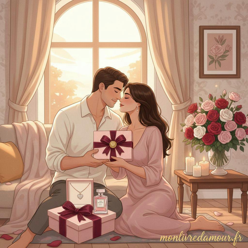 Belle illustration pour cadeau saint-valentin femme luxe