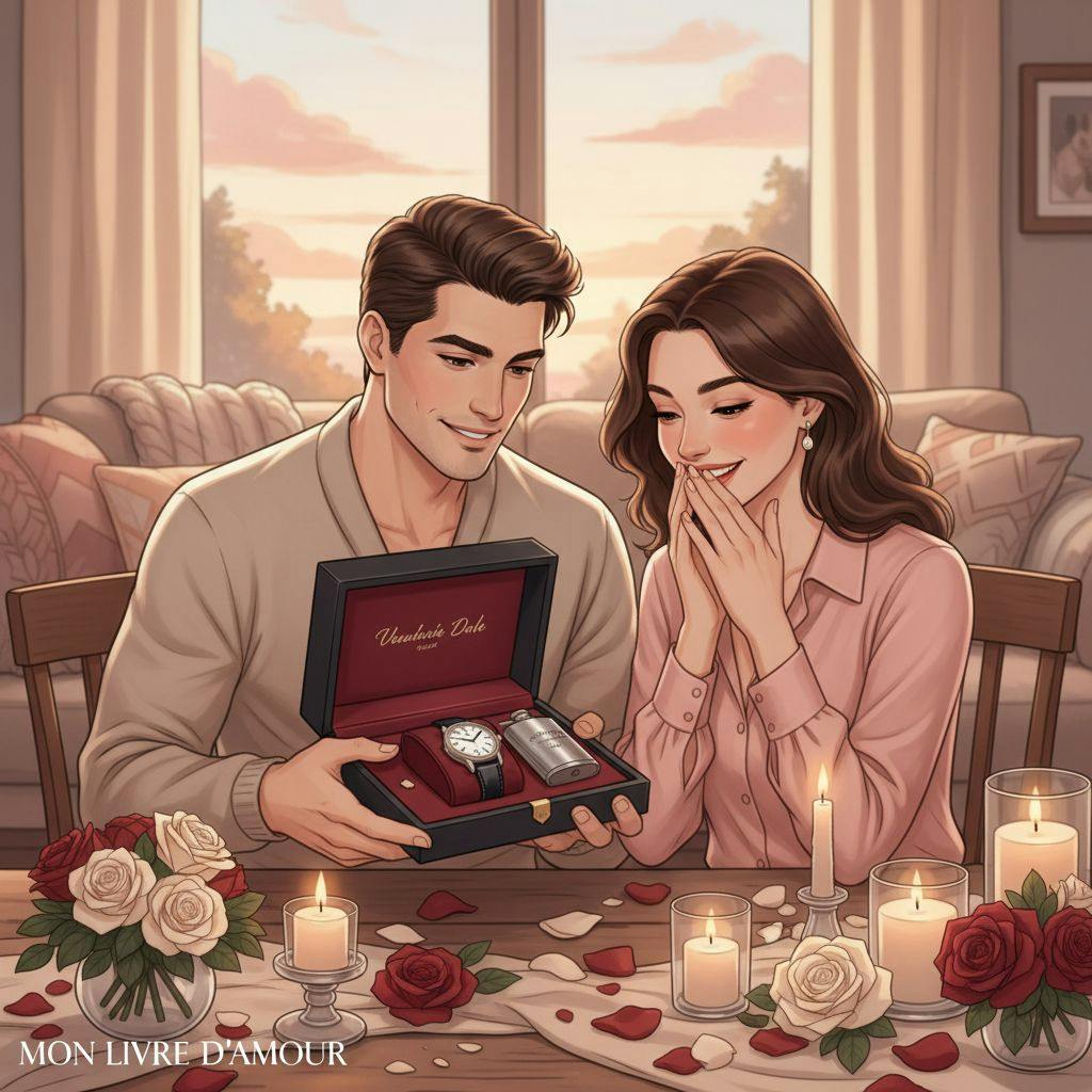 Belle illustration pour cadeau saint-valentin homme luxe