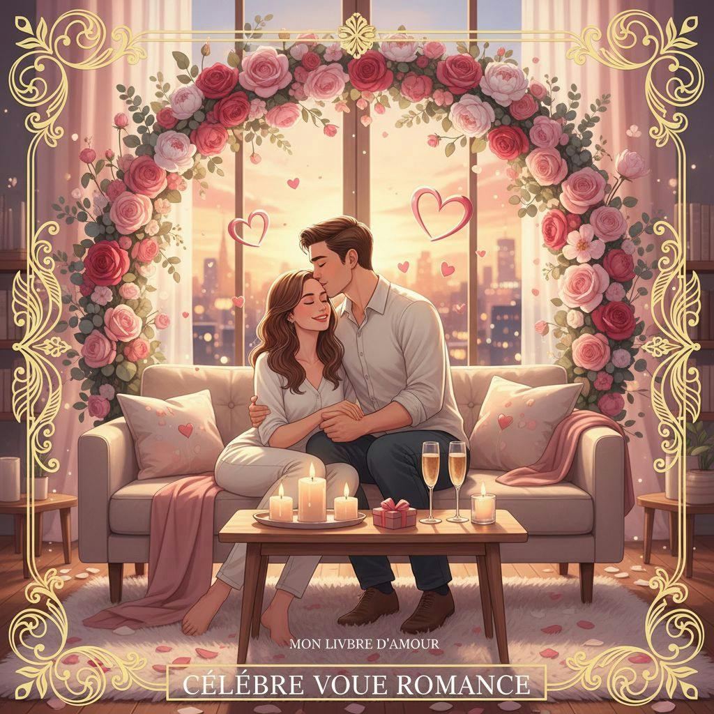 Belle illustration pour cadre saint valentin